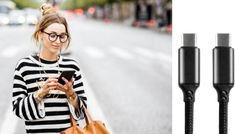 KABEL USB-C / USB-C everActive CBB-1PD5 100cm PD 100W 5A KABEL USB-C / USB-C everActive CBB-1PD5 100cm PD 100W 5A