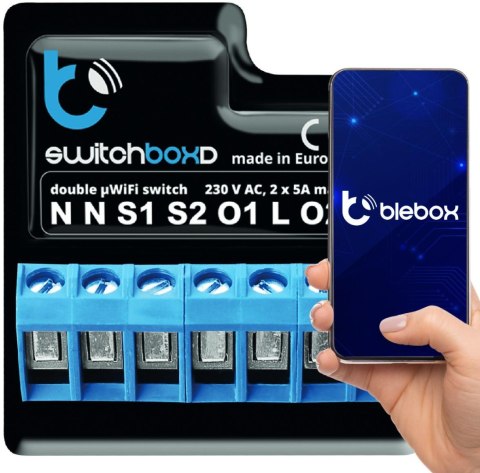 Przełącznik Blebox SwitchBoxD WiFi 230V Przełącznik Blebox SwitchBoxD WiFi 230V