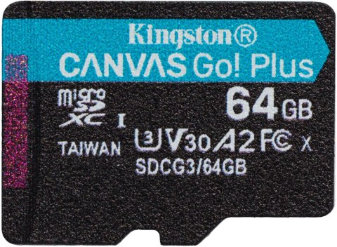 Karta pamięci microSD Kingston Canvas Go Plus microSDXC C10 UHS-I 64GB Karta pamięci microSD Kingston Canvas Go Plus microSDXC C10 UHS-I 64GB