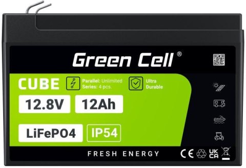 AKUMULATOR LITOWO-ŻELAZOWO-FOSFORANOWY LiFePO4 Green Cell Cube 12.8V 12Ah LFPGC12V12AH AKUMULATOR LITOWO-ŻELAZOWO-FOSFORANOWY LiFePO4 Green Cell Cube 12.8V 12Ah LFPGC12V12AH