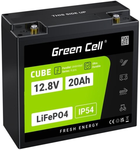 AKUMULATOR LITOWO-ŻELAZOWO-FOSFORANOWY LiFePO4 Green Cell Cube 12.8V 20Ah LFPGC12V20AH AKUMULATOR LITOWO-ŻELAZOWO-FOSFORANOWY LiFePO4 Green Cell Cube 12.8V 20Ah LFPGC12V20AH