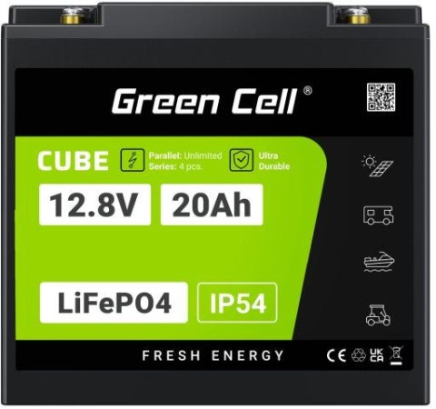 AKUMULATOR LITOWO-ŻELAZOWO-FOSFORANOWY LiFePO4 Green Cell Cube 12.8V 20Ah LFPGC12V20AH AKUMULATOR LITOWO-ŻELAZOWO-FOSFORANOWY LiFePO4 Green Cell Cube 12.8V 20Ah LFPGC12V20AH