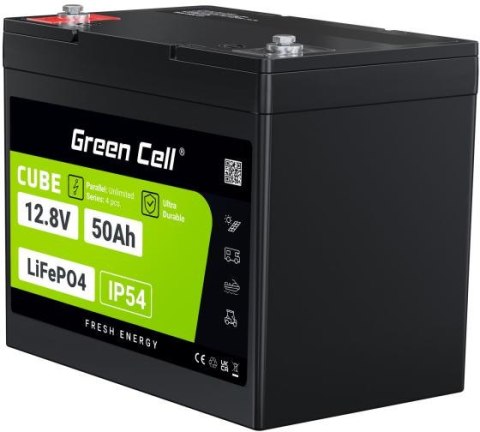 AKUMULATOR LITOWO-ŻELAZOWO-FOSFORANOWY LiFePO4 Green Cell Cube 12.8V 50Ah LFPGC12V50AH AKUMULATOR LITOWO-ŻELAZOWO-FOSFORANOWY LiFePO4 Green Cell Cube 12.8V 50Ah LFPGC12V50AH