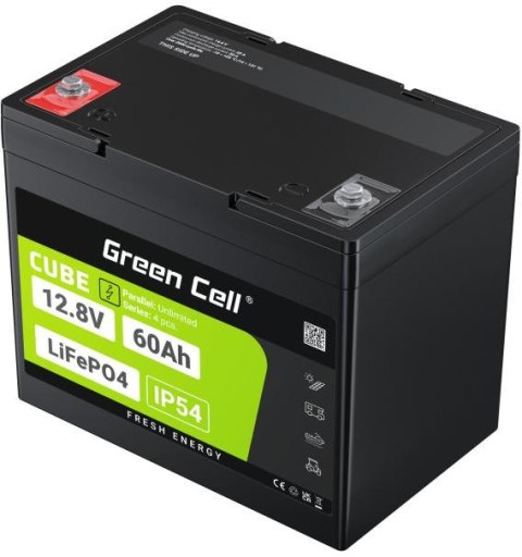 AKUMULATOR LITOWO-ŻELAZOWO-FOSFORANOWY LiFePO4 Green Cell Cube 12.8V 60Ah LFPGC12V60AH AKUMULATOR LITOWO-ŻELAZOWO-FOSFORANOWY LiFePO4 Green Cell Cube 12.8V 60Ah LFPGC12V60AH