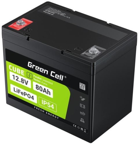 AKUMULATOR LITOWO-ŻELAZOWO-FOSFORANOWY LiFePO4 Green Cell Cube 12.8V 80Ah LFPGC12V80AH AKUMULATOR LITOWO-ŻELAZOWO-FOSFORANOWY LiFePO4 Green Cell Cube 12.8V 80Ah LFPGC12V80AH